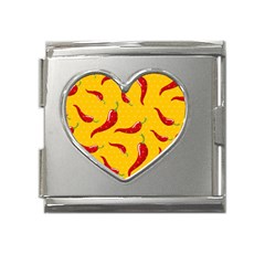 Chili-vegetable-pattern-background Mega Link Heart Italian Charm (18mm)