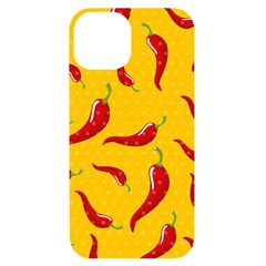 Chili-vegetable-pattern-background Iphone 14 Black Uv Print Case by uniart180623