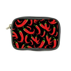 Seamless-vector-pattern-hot-red-chili-papper-black-background Coin Purse by uniart180623