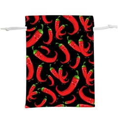 Seamless-vector-pattern-hot-red-chili-papper-black-background Lightweight Drawstring Pouch (xl) by uniart180623