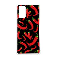 Seamless-vector-pattern-hot-red-chili-papper-black-background Samsung Galaxy Note 20 Tpu Uv Case by uniart180623