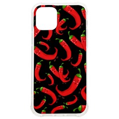 Seamless-vector-pattern-hot-red-chili-papper-black-background Iphone 12/12 Pro Tpu Uv Print Case by uniart180623