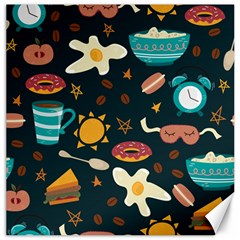Seamless-pattern-with-breakfast-symbols-morning-coffee Canvas 12  X 12  by uniart180623