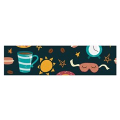 Seamless-pattern-with-breakfast-symbols-morning-coffee Oblong Satin Scarf (16  X 60 )