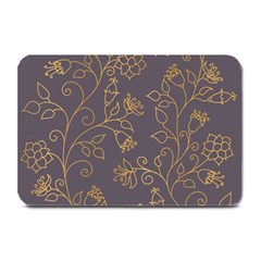 Seamless-pattern-gold-floral-ornament-dark-background-fashionable-textures-golden-luster Plate Mats by uniart180623