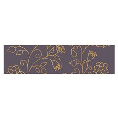 Seamless-pattern-gold-floral-ornament-dark-background-fashionable-textures-golden-luster Oblong Satin Scarf (16  X 60 ) by uniart180623