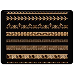 Set-antique-greek-borders-seamless-ornaments-golden-color-black-background-flat-style-greece-concept Fleece Blanket (large) by uniart180623