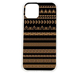 Set-antique-greek-borders-seamless-ornaments-golden-color-black-background-flat-style-greece-concept Iphone 12 Pro Max Tpu Uv Print Case by uniart180623