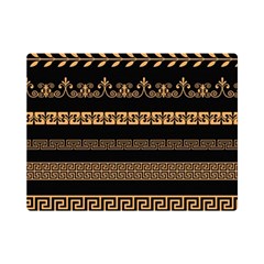 Set-antique-greek-borders-seamless-ornaments-golden-color-black-background-flat-style-greece-concept Premium Plush Fleece Blanket (mini) by uniart180623