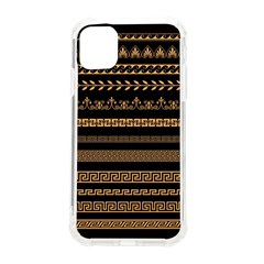 Set-antique-greek-borders-seamless-ornaments-golden-color-black-background-flat-style-greece-concept Iphone 11 Tpu Uv Print Case by uniart180623