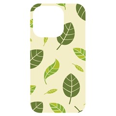 Leaf-spring-seamless-pattern-fresh-green-color-nature Iphone 14 Pro Black Uv Print Case by uniart180623