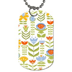 Seamless-pattern-with-various-flowers-leaves-folk-motif Dog Tag (two Sides) by uniart180623