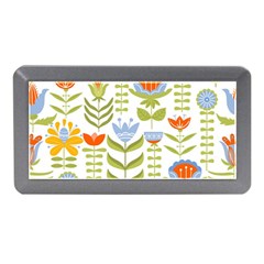 Seamless-pattern-with-various-flowers-leaves-folk-motif Memory Card Reader (mini) by uniart180623