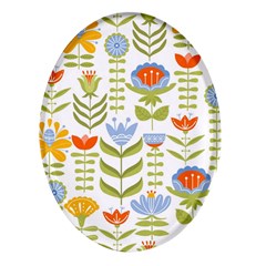 Seamless-pattern-with-various-flowers-leaves-folk-motif Oval Glass Fridge Magnet (4 Pack) by uniart180623