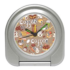 Vector-seamless-pattern-with-doodle-coffee-equipment Travel Alarm Clock by uniart180623