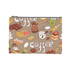 Vector-seamless-pattern-with-doodle-coffee-equipment Cosmetic Bag (large) by uniart180623
