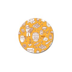Vector-honey-element-doodle-seamless-pattern-with-beehive-beeke Golf Ball Marker by uniart180623