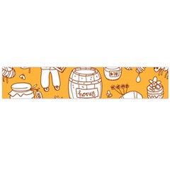 Vector-honey-element-doodle-seamless-pattern-with-beehive-beeke Large Premium Plush Fleece Scarf  by uniart180623