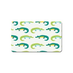 Cute-cartoon-alligator-kids-seamless-pattern-with-green-nahd-drawn-crocodiles Magnet (name Card) by uniart180623