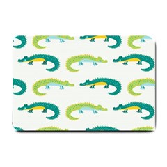 Cute-cartoon-alligator-kids-seamless-pattern-with-green-nahd-drawn-crocodiles Small Doormat by uniart180623