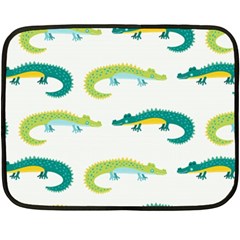 Cute-cartoon-alligator-kids-seamless-pattern-with-green-nahd-drawn-crocodiles Fleece Blanket (mini) by uniart180623