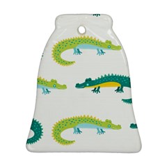 Cute-cartoon-alligator-kids-seamless-pattern-with-green-nahd-drawn-crocodiles Bell Ornament (two Sides) by uniart180623
