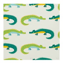 Cute-cartoon-alligator-kids-seamless-pattern-with-green-nahd-drawn-crocodiles Banner And Sign 4  X 4  by uniart180623