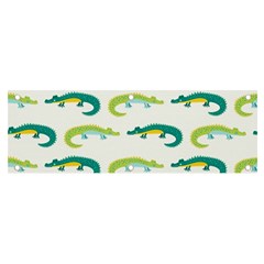 Cute-cartoon-alligator-kids-seamless-pattern-with-green-nahd-drawn-crocodiles Banner And Sign 6  X 2  by uniart180623