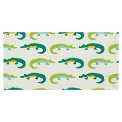 Cute-cartoon-alligator-kids-seamless-pattern-with-green-nahd-drawn-crocodiles Banner And Sign 6  X 3  by uniart180623