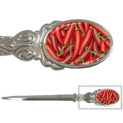 Seamless-chili-pepper-pattern Letter Opener by uniart180623