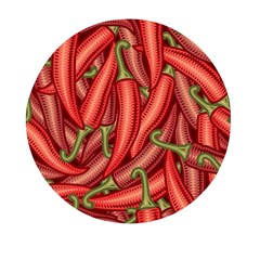 Seamless-chili-pepper-pattern Mini Round Pill Box by uniart180623