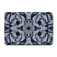 Cobalt Grey Arabesque Small Doormat by kaleidomarblingart