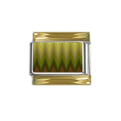 Zig Zag Chevron Classic Pattern Gold Trim Italian Charm (9mm) by Celenk