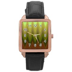 Zig Zag Chevron Classic Pattern Rose Gold Leather Watch 