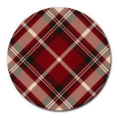 Tartan-scotland-seamless-plaid-pattern-vector-retro-background-fabric-vintage-check-color-square-geo Round Mousepad