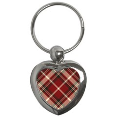 Tartan-scotland-seamless-plaid-pattern-vector-retro-background-fabric-vintage-check-color-square-geo Key Chain (Heart)