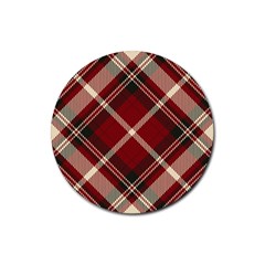 Tartan-scotland-seamless-plaid-pattern-vector-retro-background-fabric-vintage-check-color-square-geo Rubber Coaster (Round)