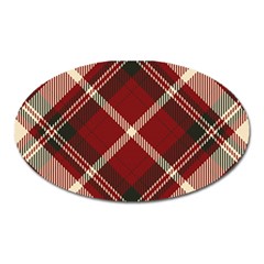 Tartan-scotland-seamless-plaid-pattern-vector-retro-background-fabric-vintage-check-color-square-geo Oval Magnet