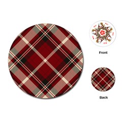 Tartan-scotland-seamless-plaid-pattern-vector-retro-background-fabric-vintage-check-color-square-geo Playing Cards Single Design (Round)