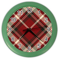 Tartan-scotland-seamless-plaid-pattern-vector-retro-background-fabric-vintage-check-color-square-geo Color Wall Clock