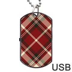 Tartan-scotland-seamless-plaid-pattern-vector-retro-background-fabric-vintage-check-color-square-geo Dog Tag USB Flash (One Side)