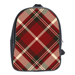 Tartan-scotland-seamless-plaid-pattern-vector-retro-background-fabric-vintage-check-color-square-geo School Bag (XL)