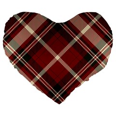 Tartan-scotland-seamless-plaid-pattern-vector-retro-background-fabric-vintage-check-color-square-geo Large 19  Premium Heart Shape Cushions