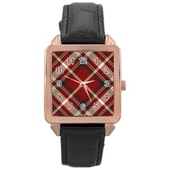 Tartan-scotland-seamless-plaid-pattern-vector-retro-background-fabric-vintage-check-color-square-geo Rose Gold Leather Watch 