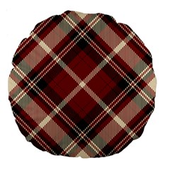 Tartan-scotland-seamless-plaid-pattern-vector-retro-background-fabric-vintage-check-color-square-geo Large 18  Premium Flano Round Cushions