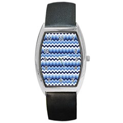 Zigzag-pattern-seamless-zig-zag-background-color Barrel Style Metal Watch by uniart180623