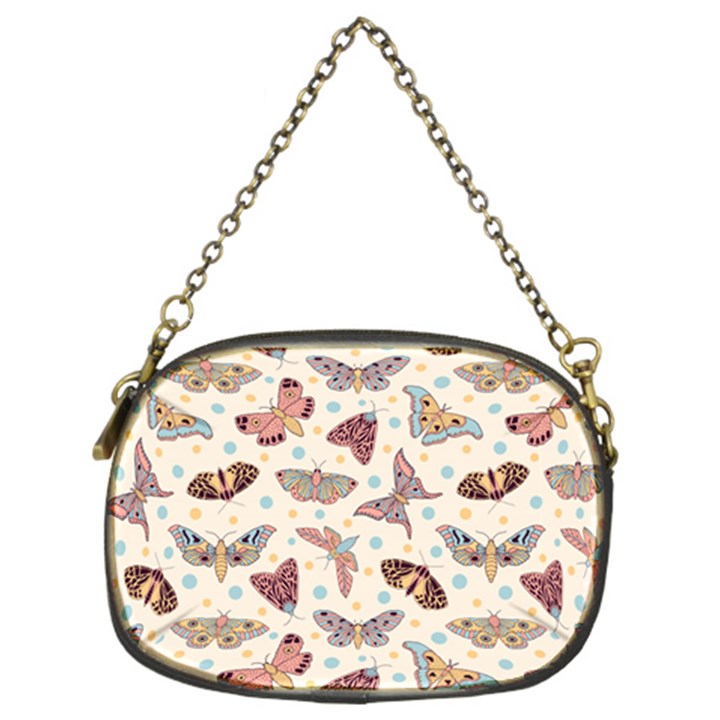 Pattern-with-butterflies-moths Chain Purse (Two Sides)