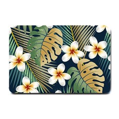 Seamless-pattern-with-tropical-strelitzia-flowers-leaves-exotic-background Small Doormat by uniart180623