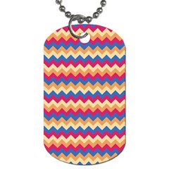 Zigzag-pattern-seamless-zig-zag-background-color Dog Tag (two Sides) by uniart180623