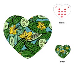 Seamless-pattern-with-cucumber-slice-flower-colorful-hand-drawn-background-with-vegetables-wallpaper Playing Cards Single Design (heart)